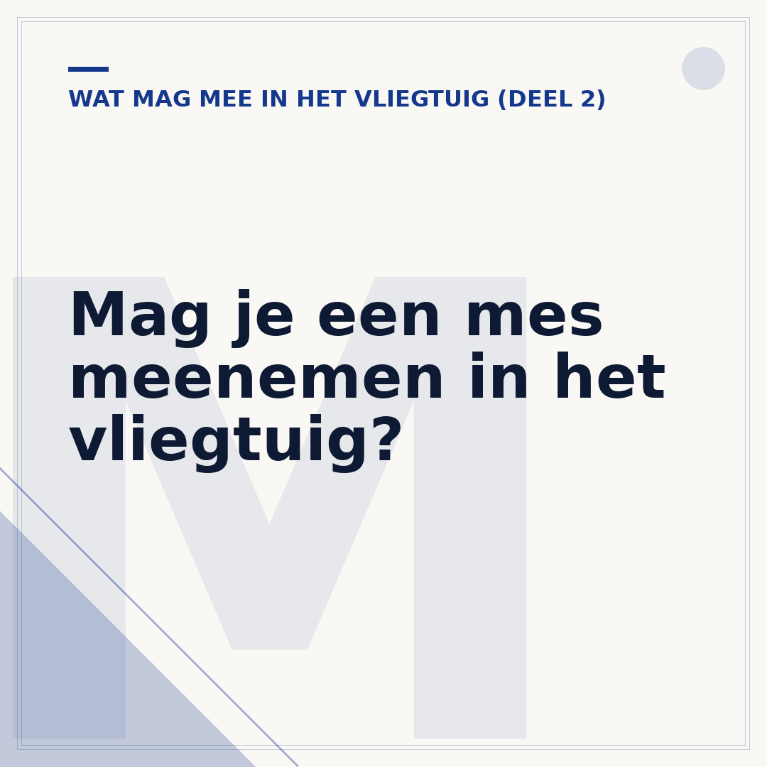 Mag je een mes meenemen in het vliegtuig?