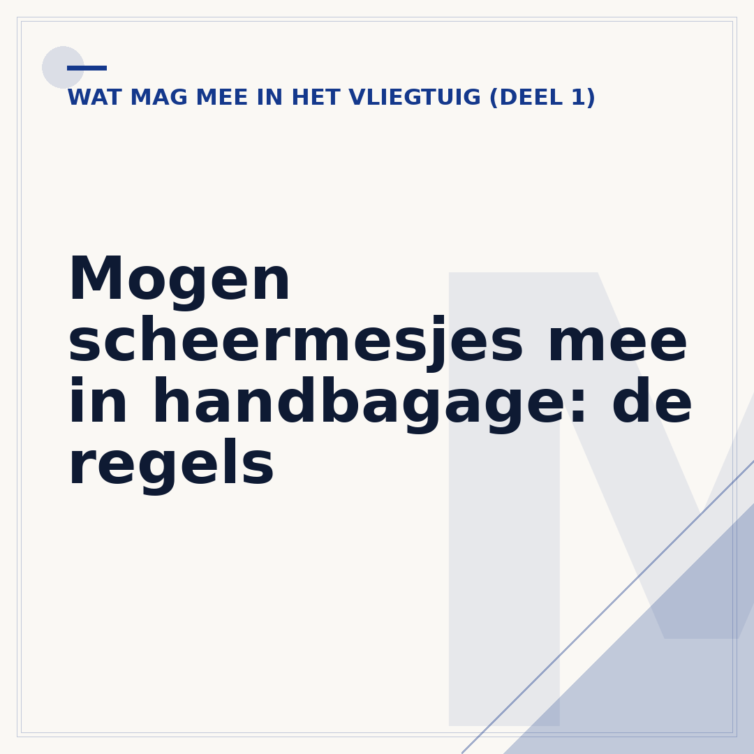 Mogen scheermesjes mee in handbagage: de regels