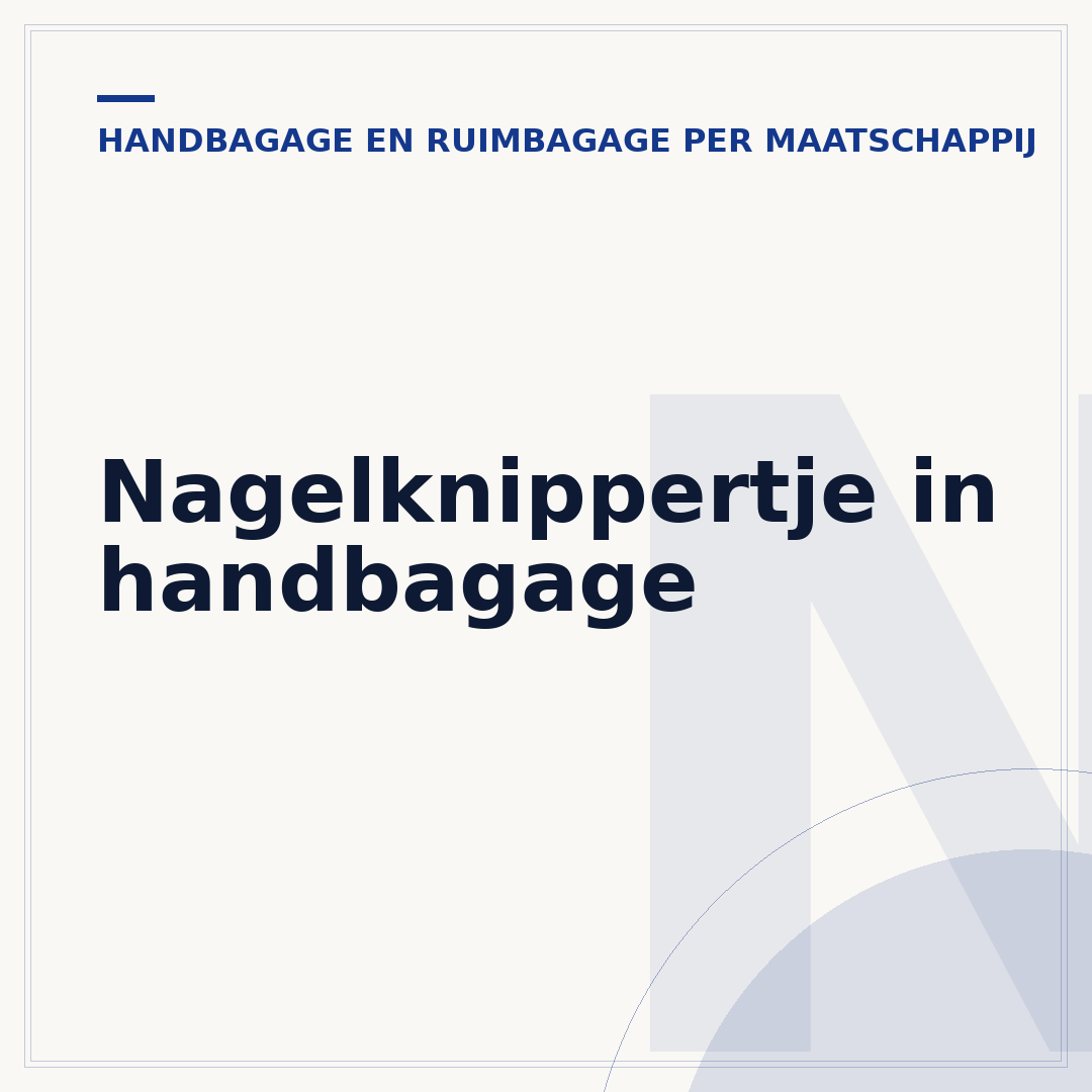 Nagelknippertje in handbagage