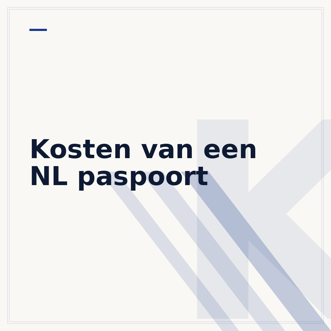 Kosten van een NL paspoort