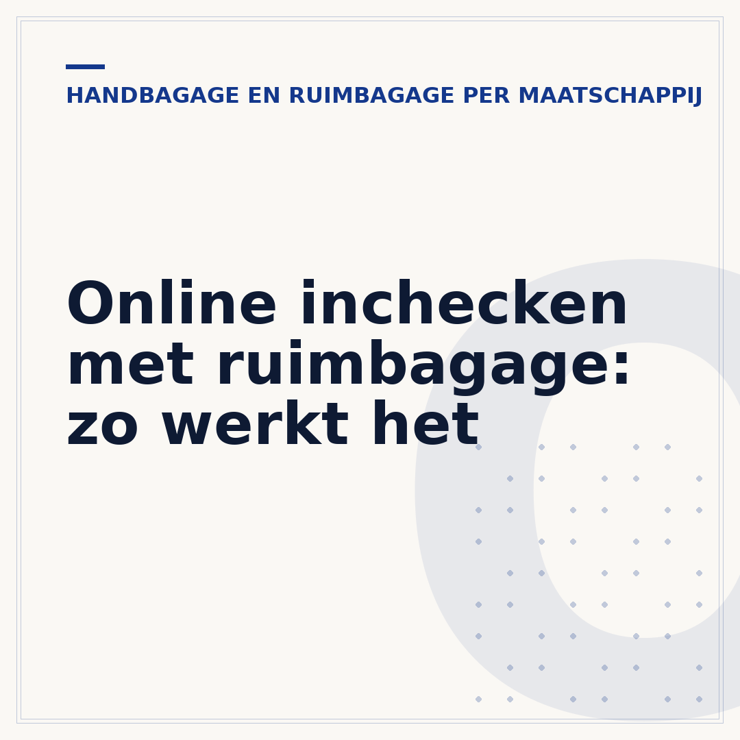 Online inchecken met ruimbagage: zo werkt het