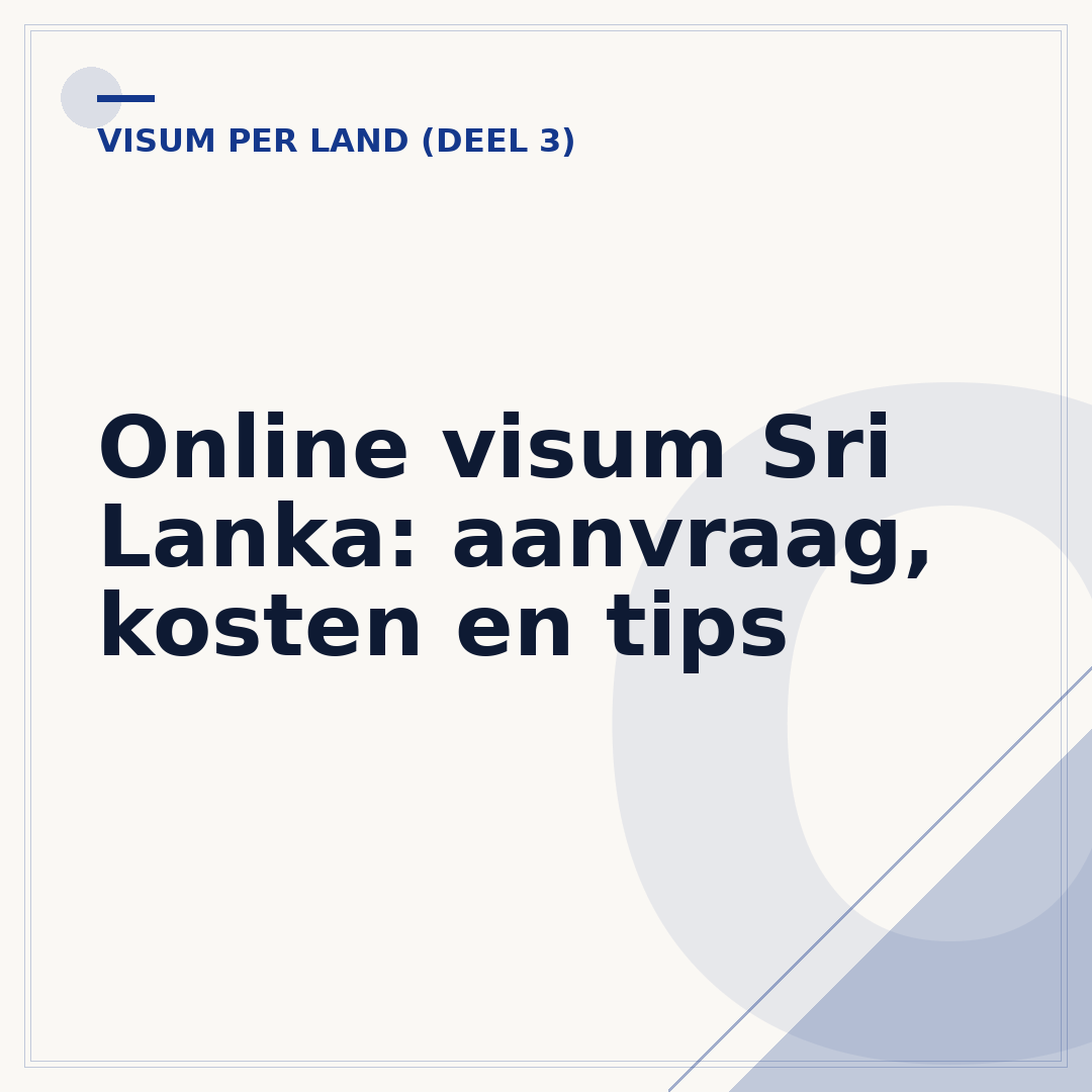 Online visum Sri Lanka: aanvraag, kosten en tips