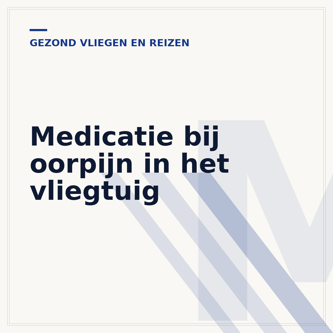 Medicatie bij oorpijn in het vliegtuig