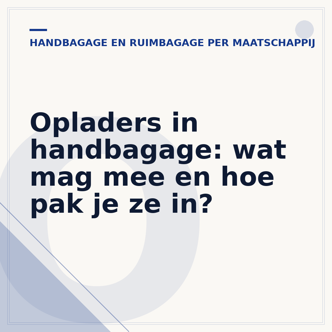 Opladers in handbagage: wat mag mee en hoe pak je ze in?