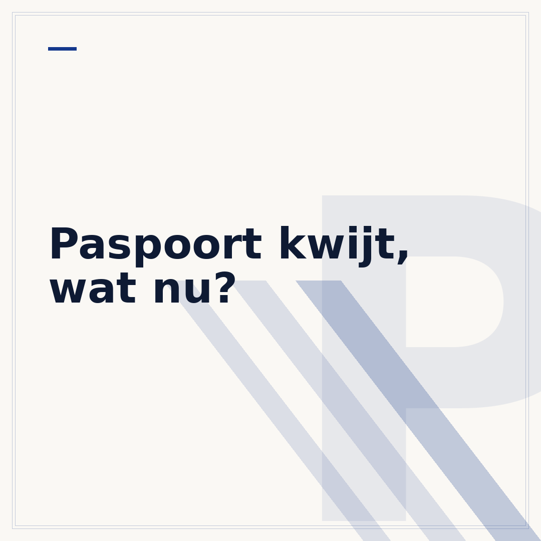 Paspoort kwijt, wat nu?
