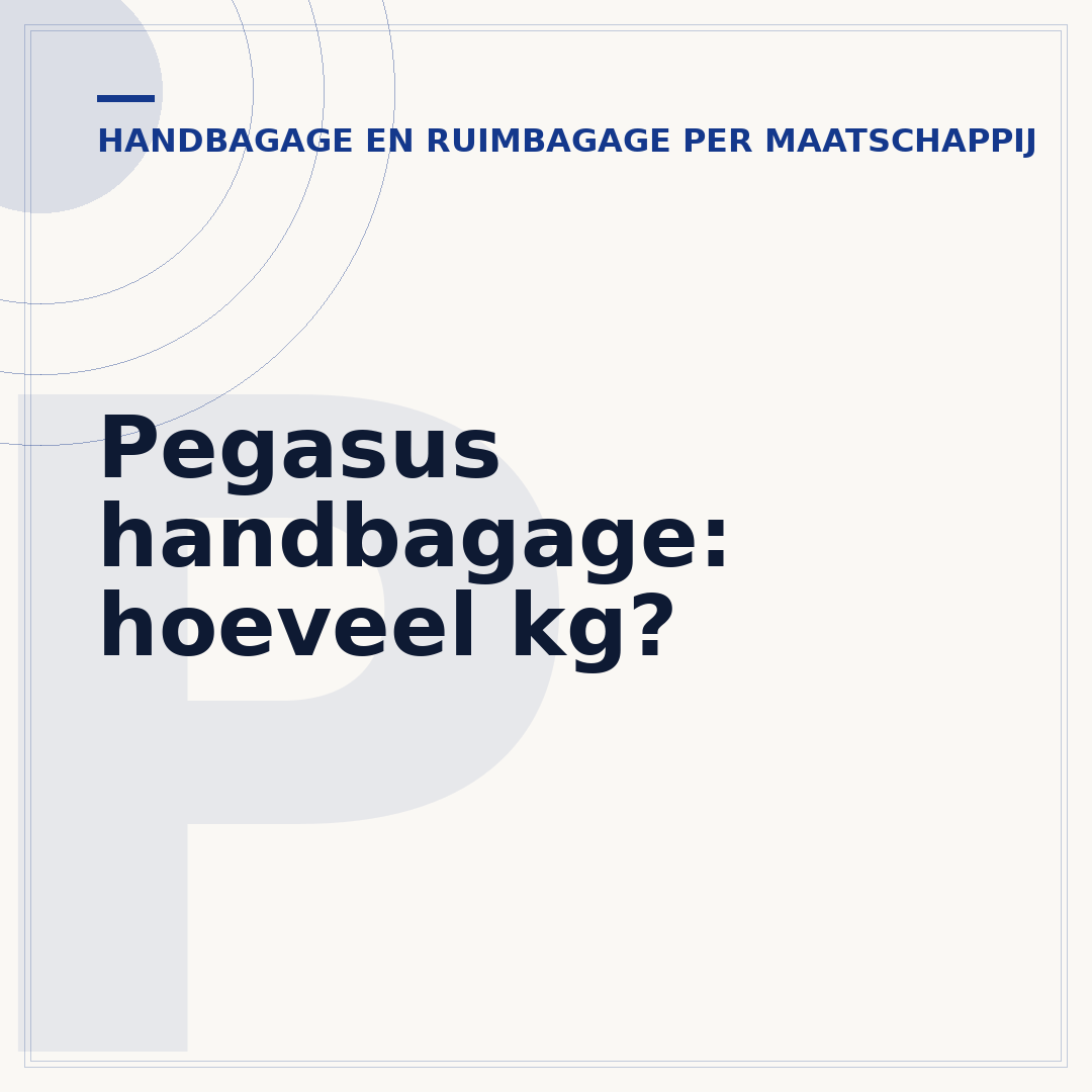 Pegasus handbagage: hoeveel kg?