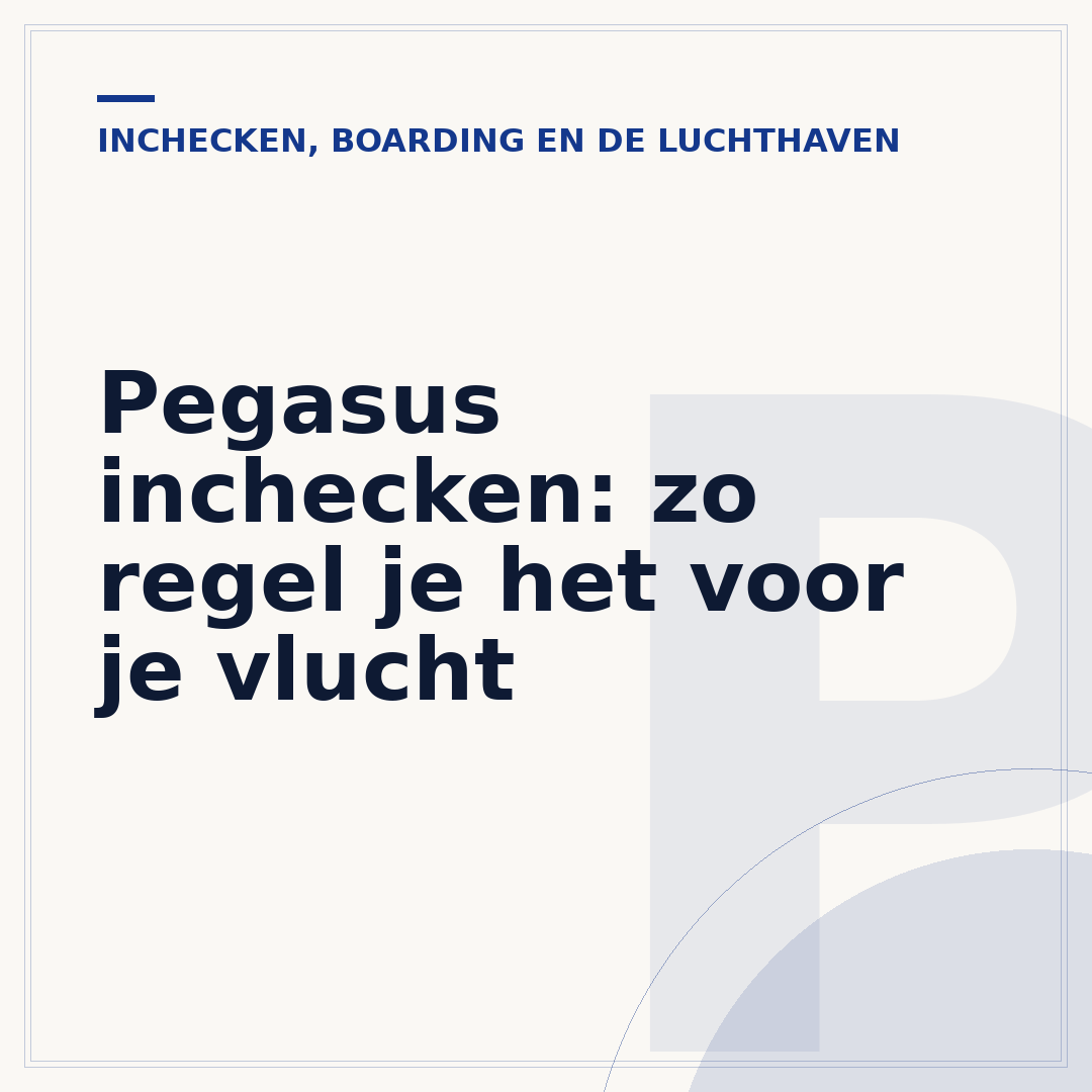 Pegasus inchecken: zo regel je het voor je vlucht