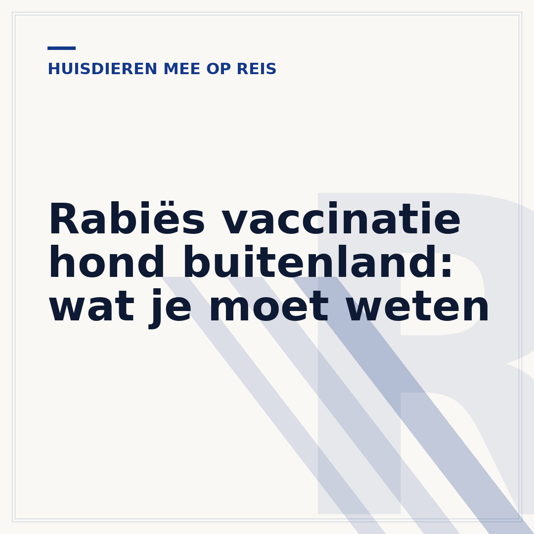 Rabiës vaccinatie hond buitenland: wat je moet weten