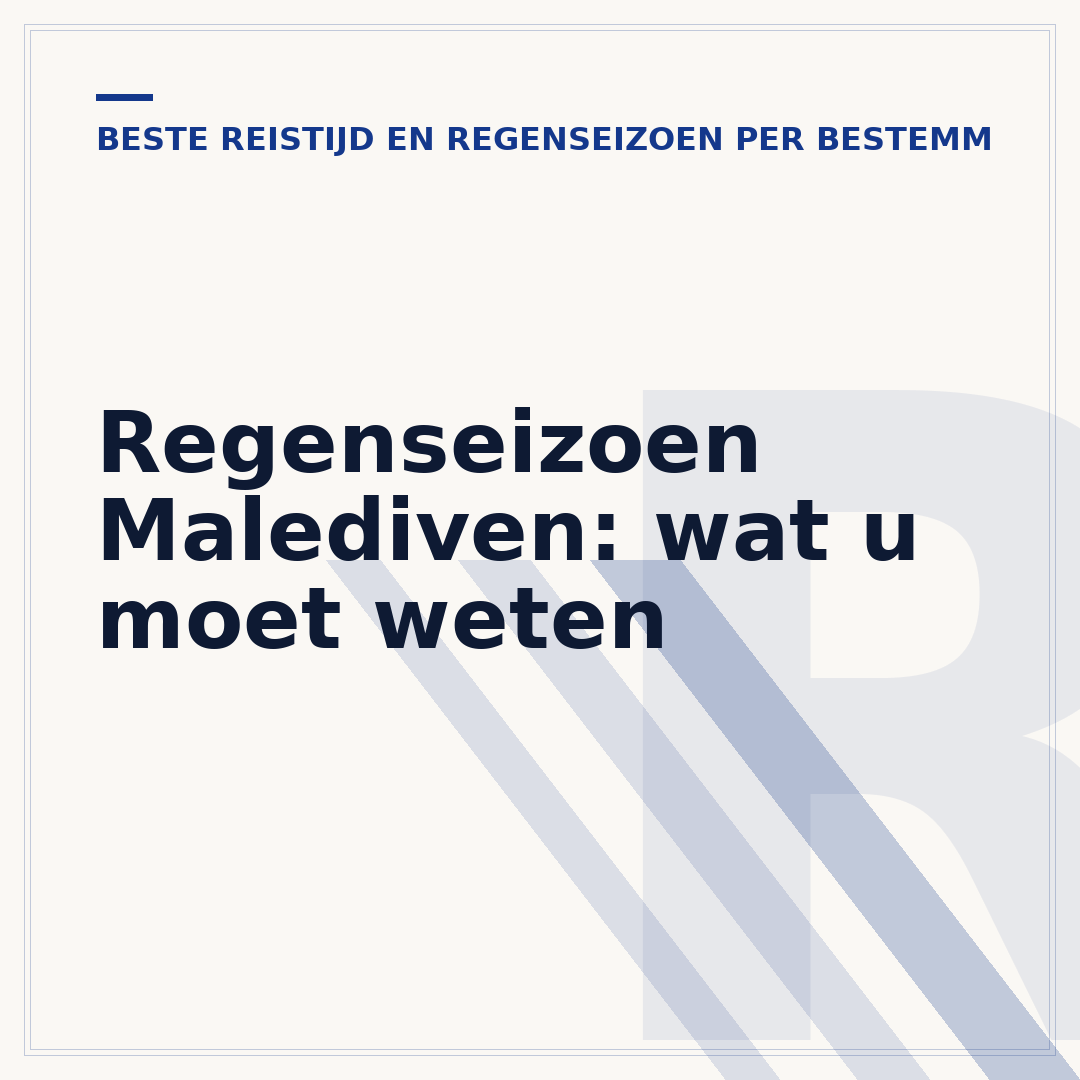 Regenseizoen Malediven: wat u moet weten