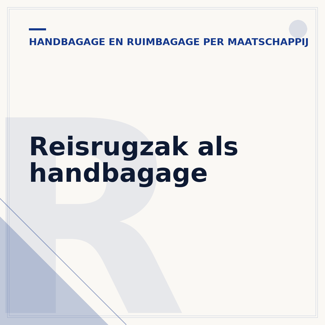 Reisrugzak als handbagage