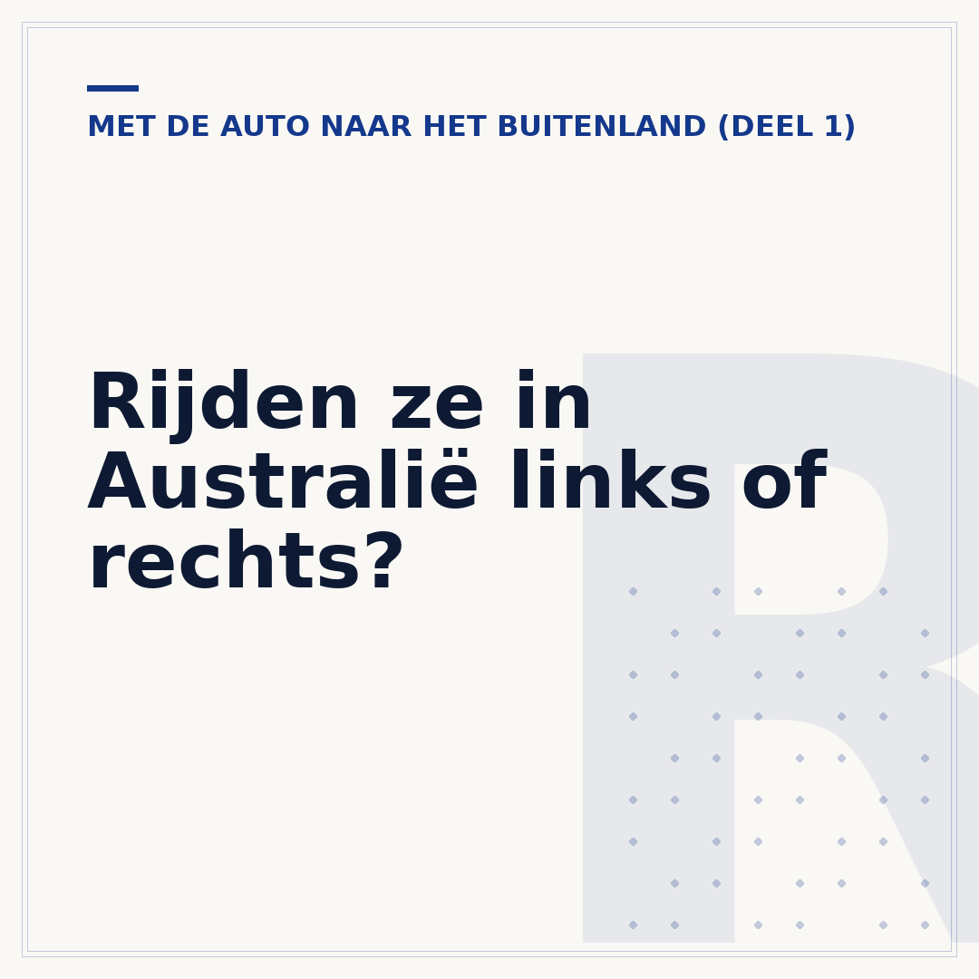 Rijden ze in Australië links of rechts?