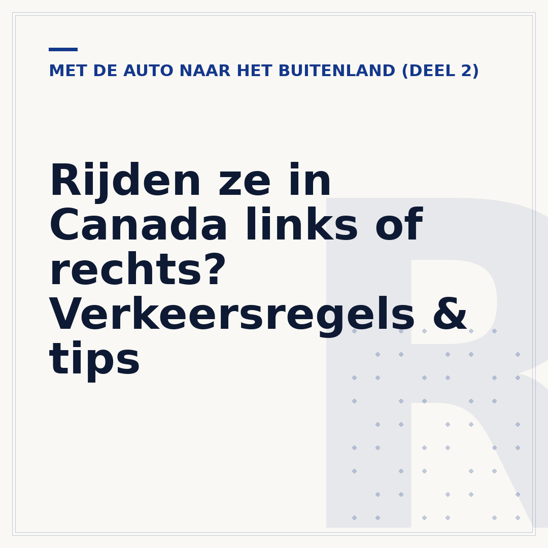 Rijden ze in Canada links of rechts? Verkeersregels & tips