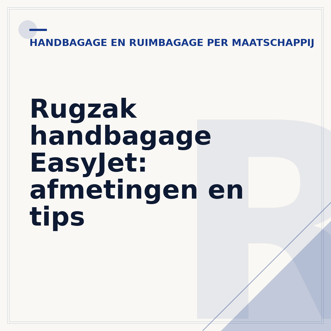 Rugzak handbagage EasyJet: afmetingen en tips