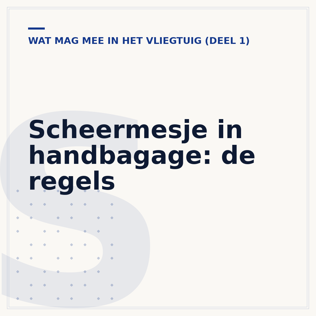 Scheermesje in handbagage: de regels