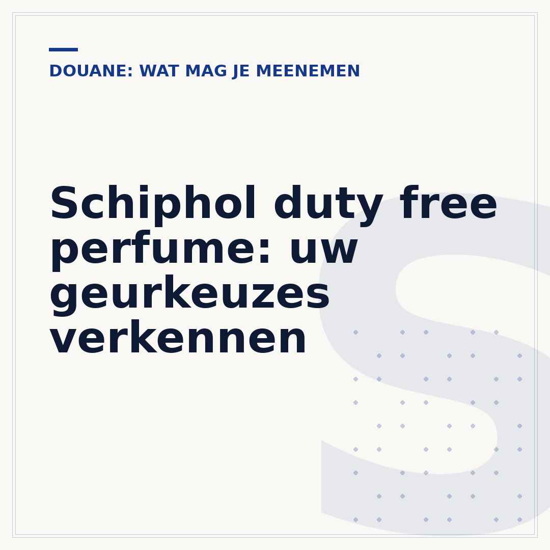 Schiphol duty free perfume: uw geurkeuzes verkennen