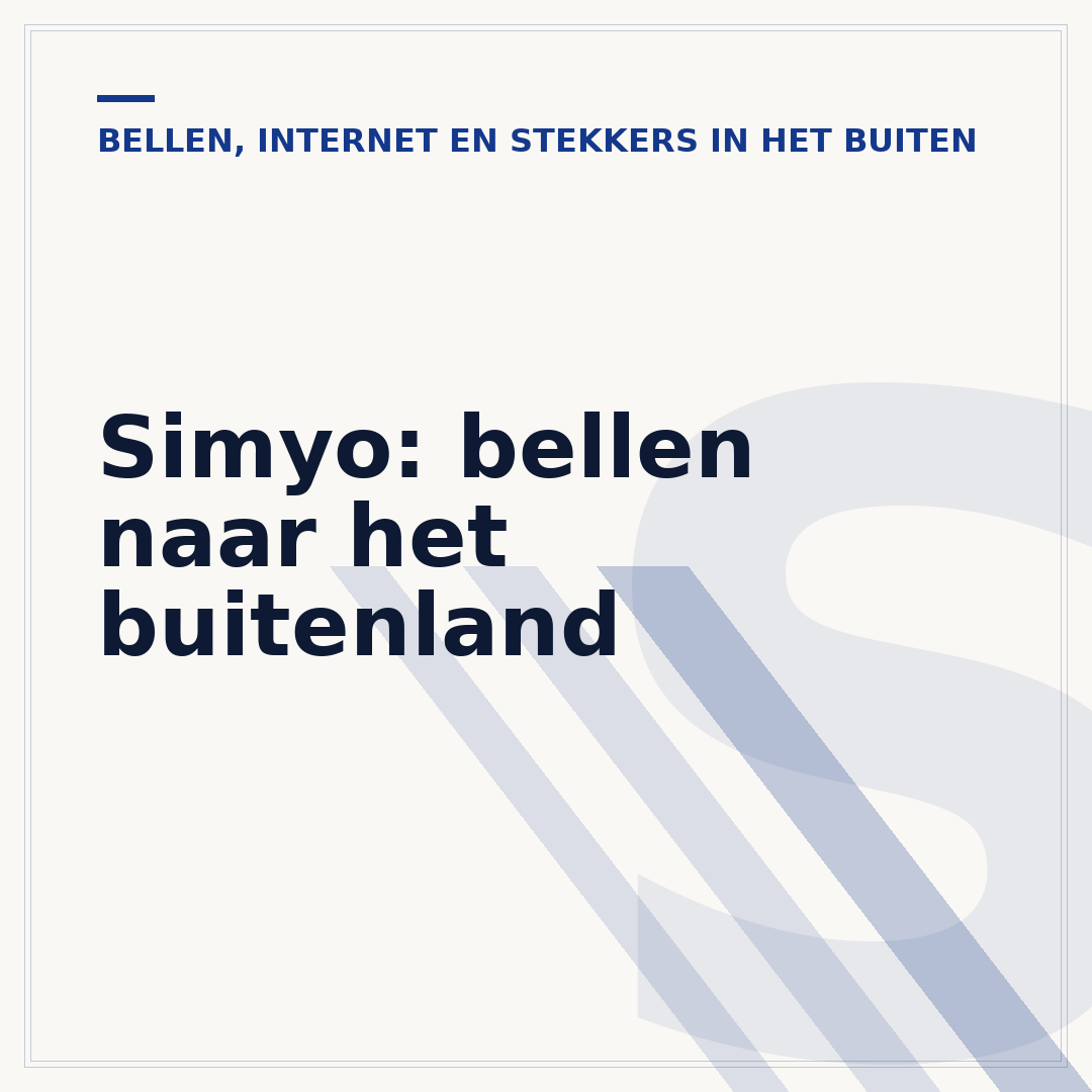 Simyo: bellen naar het buitenland