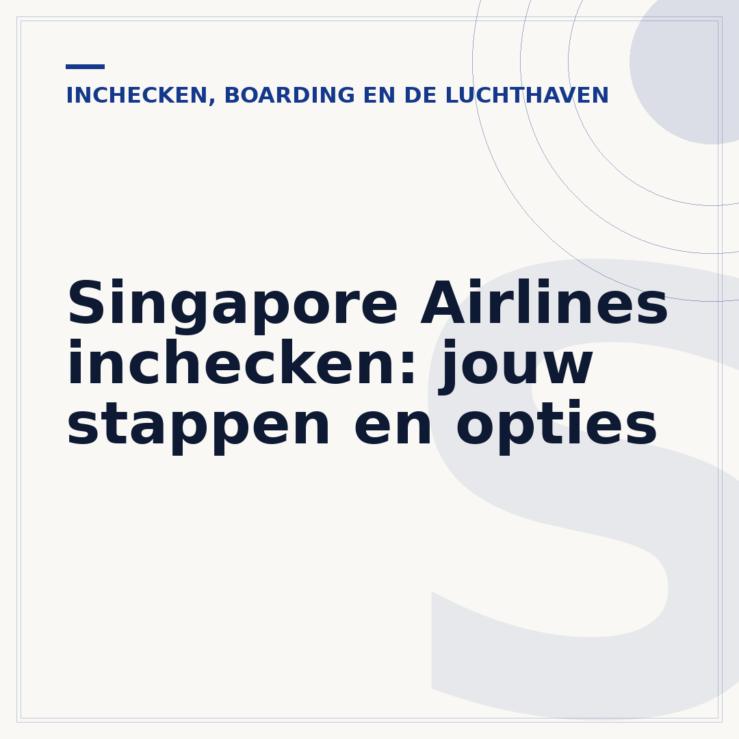 Singapore Airlines inchecken: jouw stappen en opties