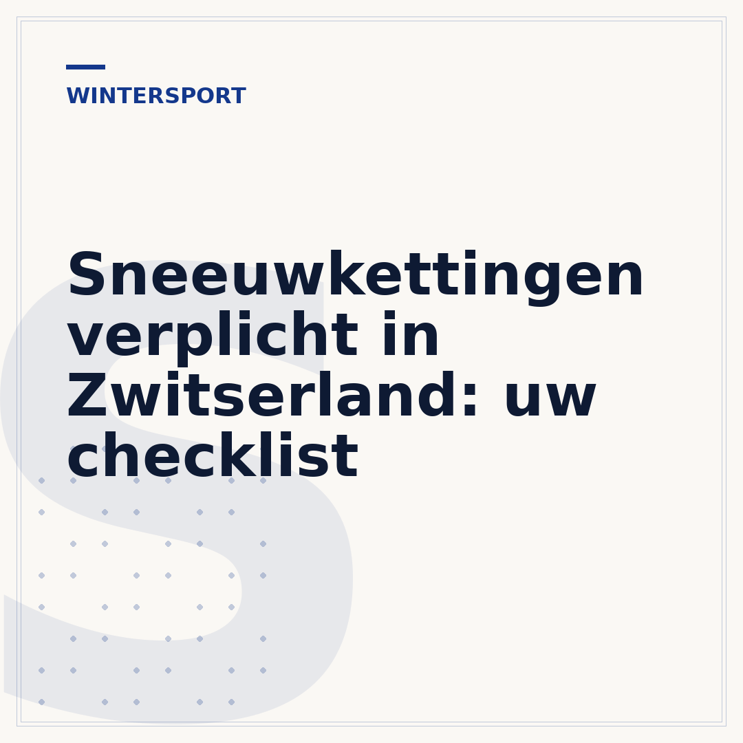Sneeuwkettingen verplicht in Zwitserland: uw checklist