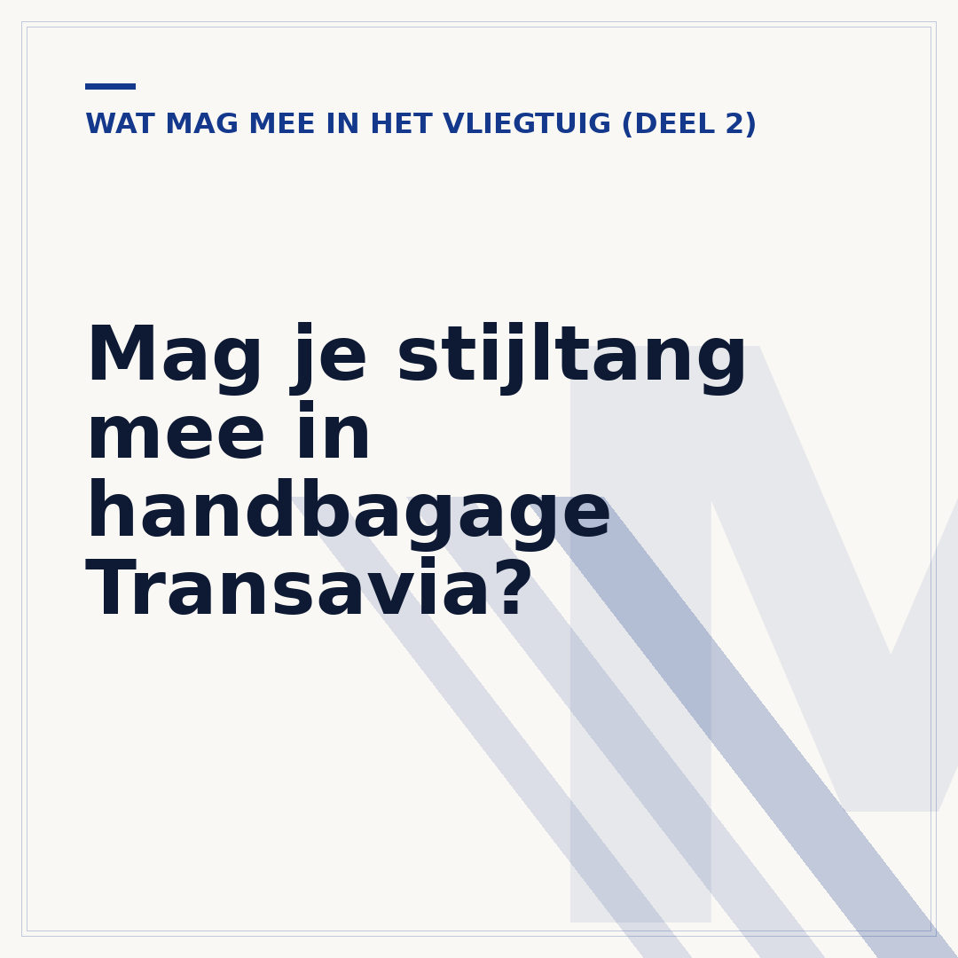 Mag je stijltang mee in handbagage Transavia?