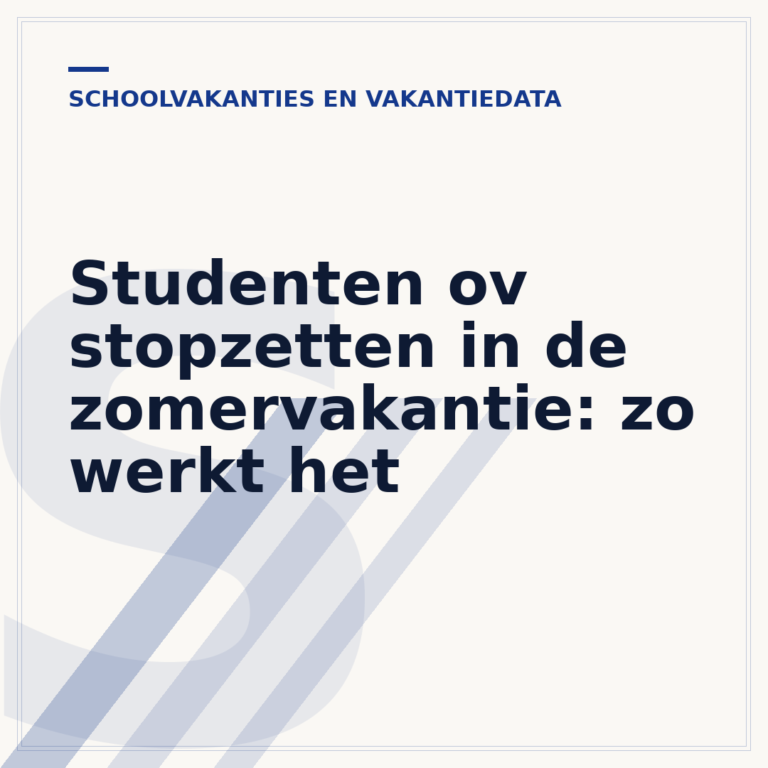 Studenten ov stopzetten in de zomervakantie: zo werkt het