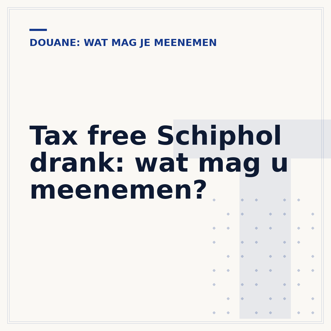 Tax free Schiphol drank: wat mag u meenemen?