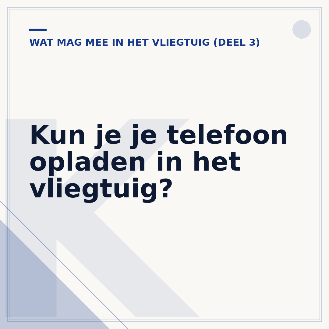 Kun je je telefoon opladen in het vliegtuig?