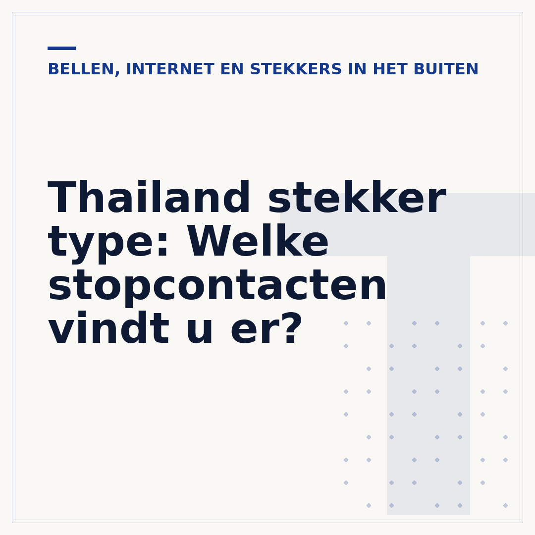 Thailand stekker type: Welke stopcontacten vindt u er?