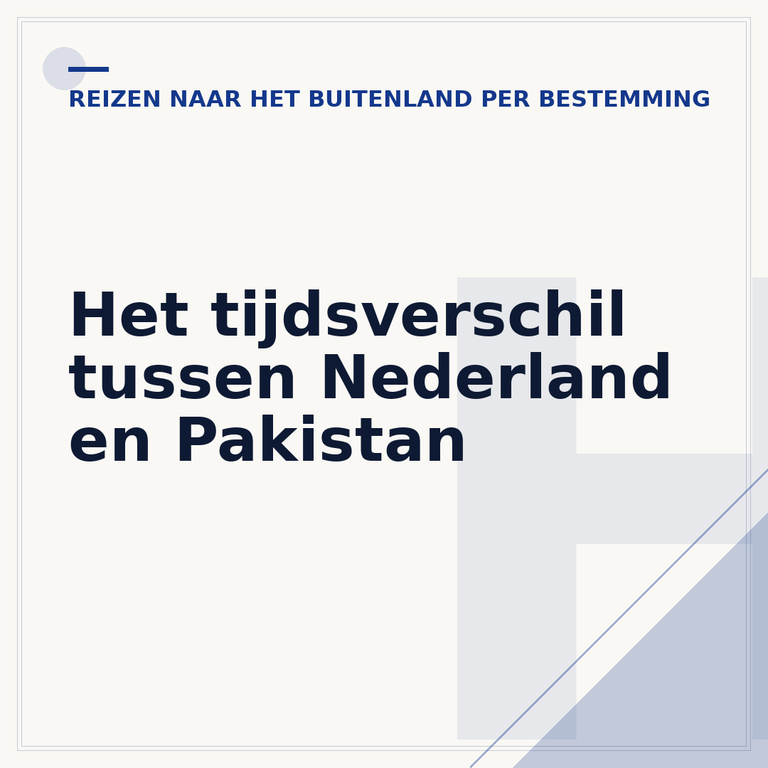 Het tijdsverschil tussen Nederland en Pakistan