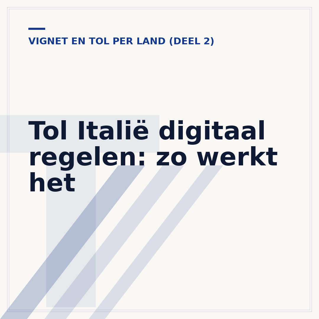 Tol Italië digitaal regelen: zo werkt het