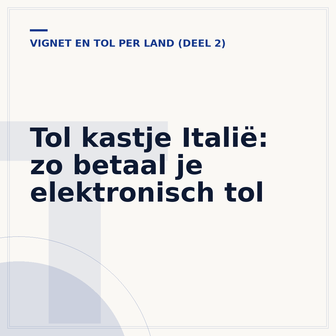 Tol kastje Italië: zo betaal je elektronisch tol