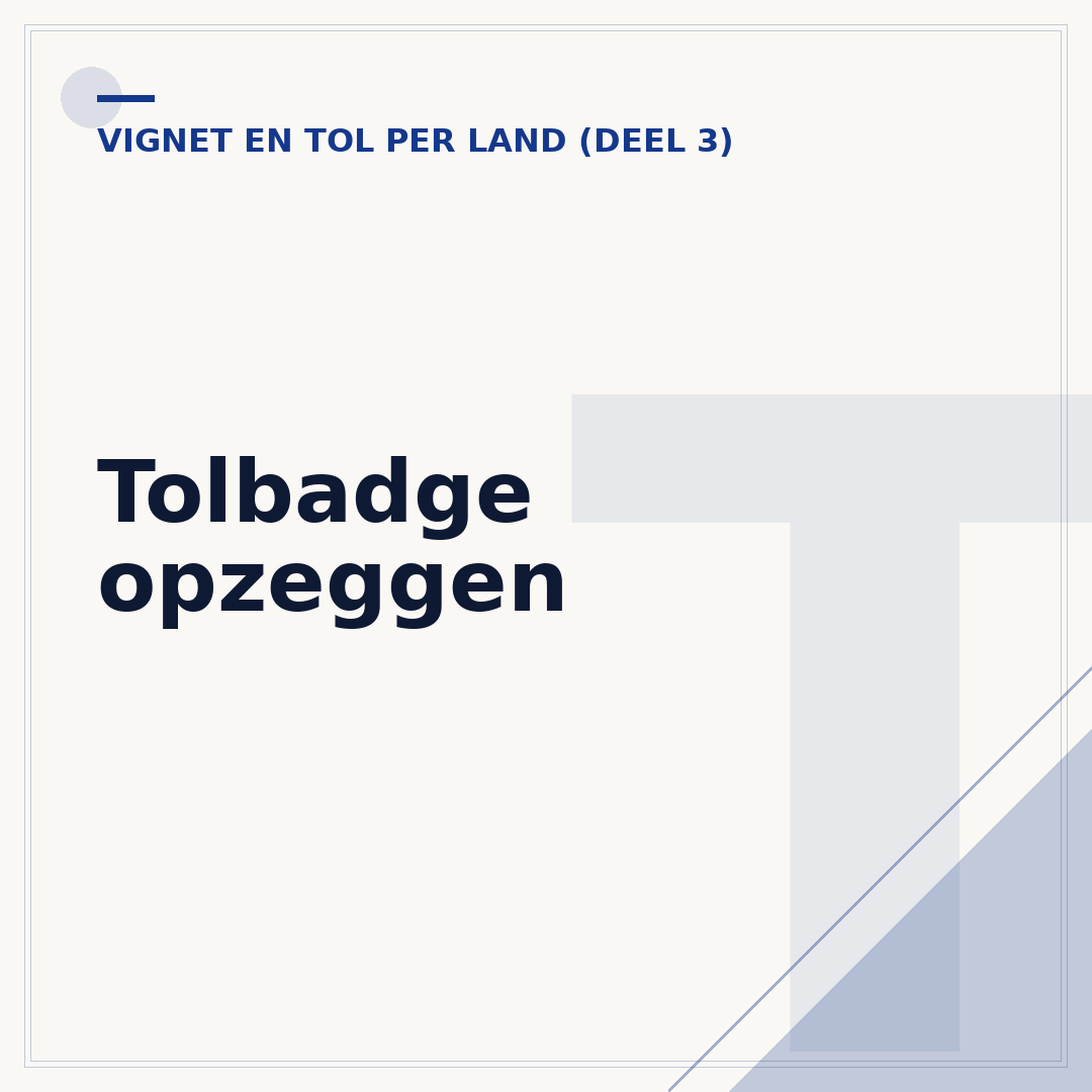 Tolbadge opzeggen