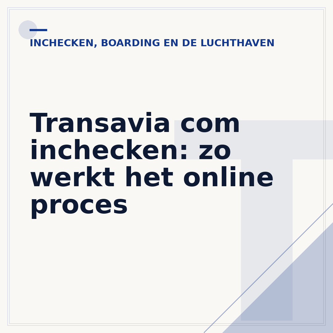 Transavia com inchecken: zo werkt het online proces