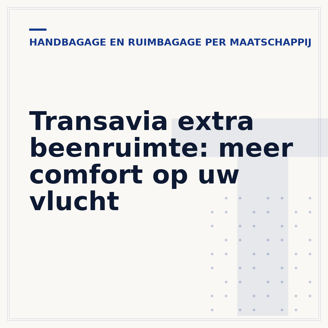 Transavia extra beenruimte: meer comfort op uw vlucht