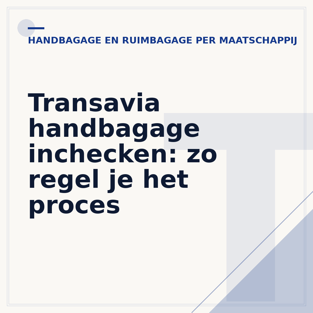 Transavia handbagage inchecken: zo regel je het proces