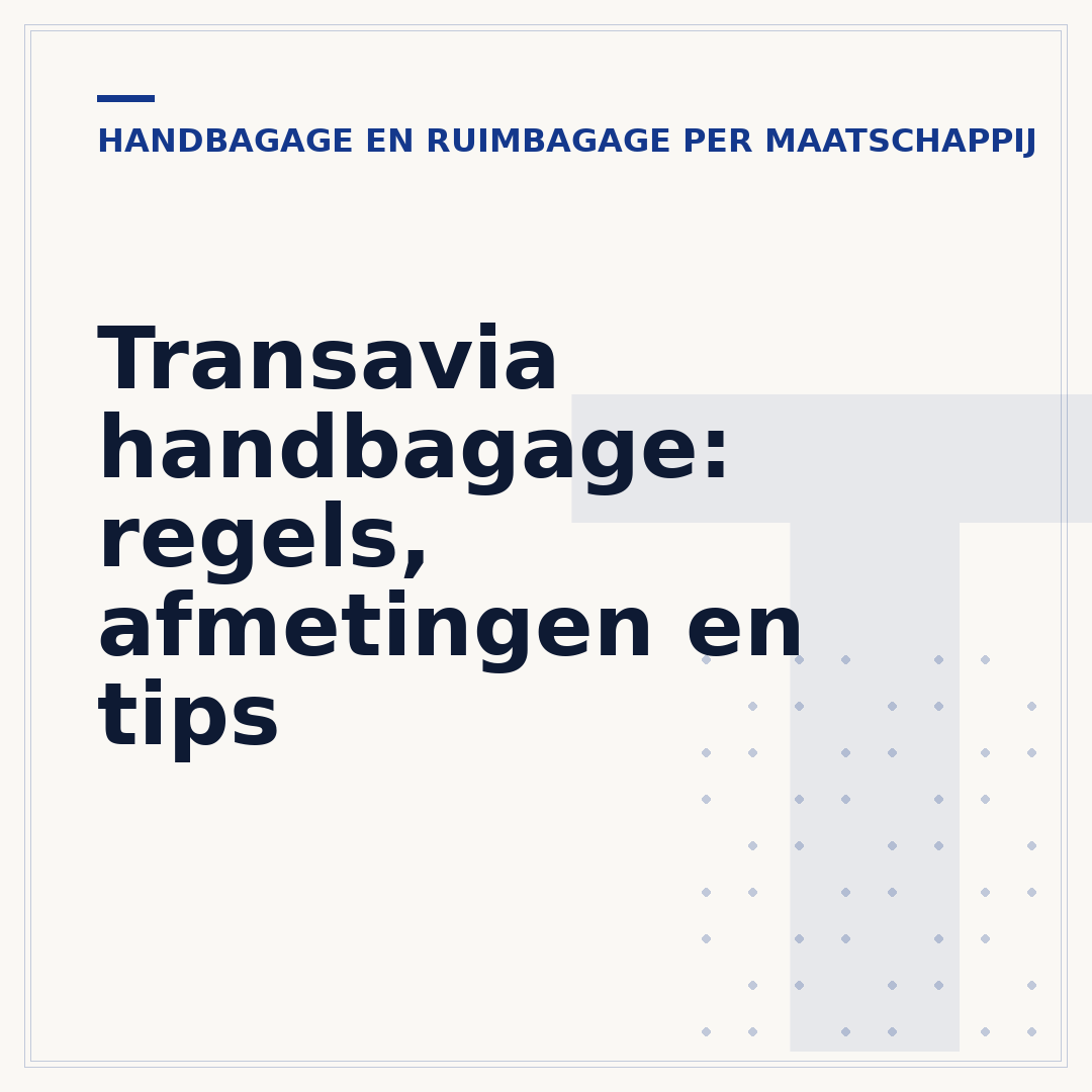 Transavia handbagage: regels, afmetingen en tips