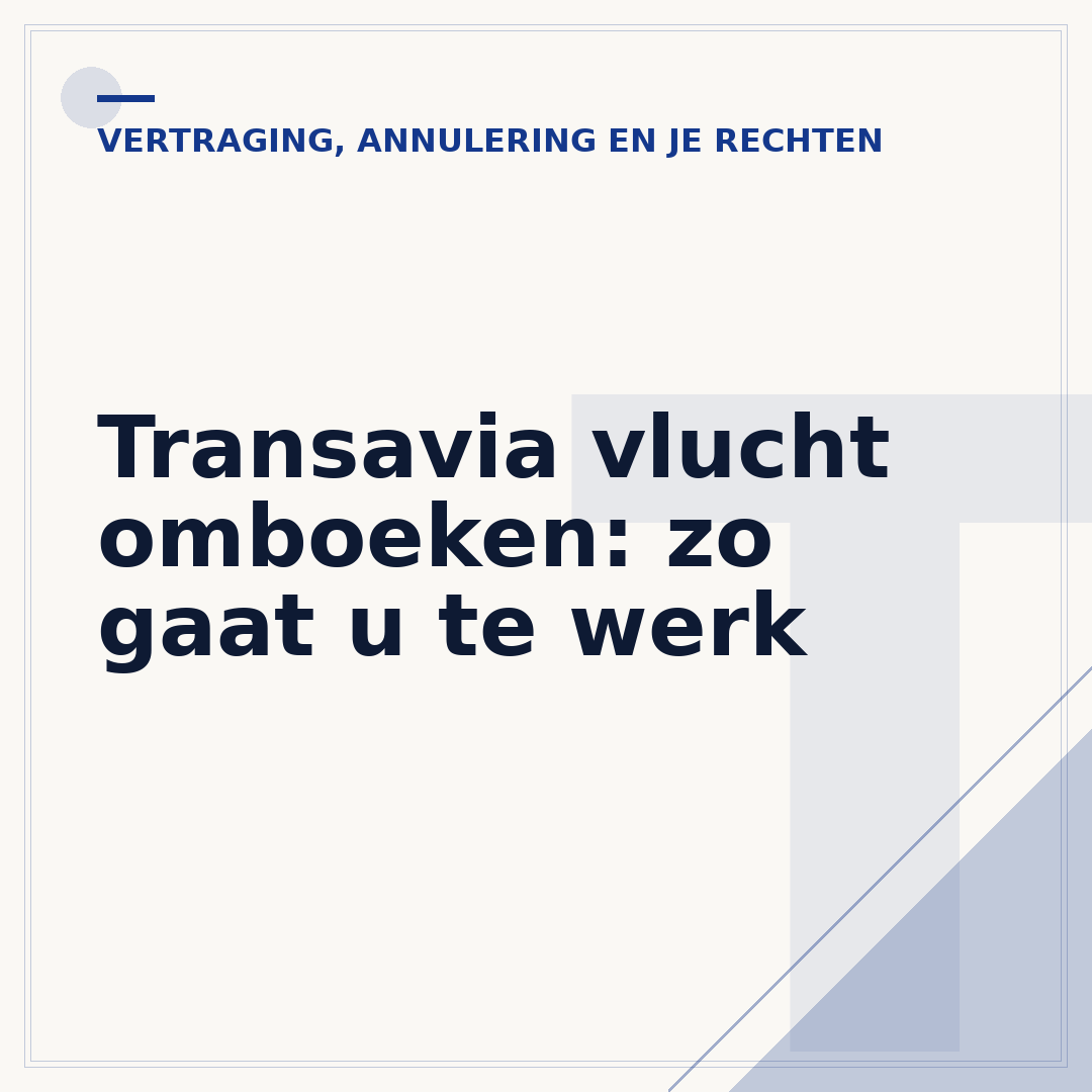 Transavia vlucht omboeken: zo gaat u te werk