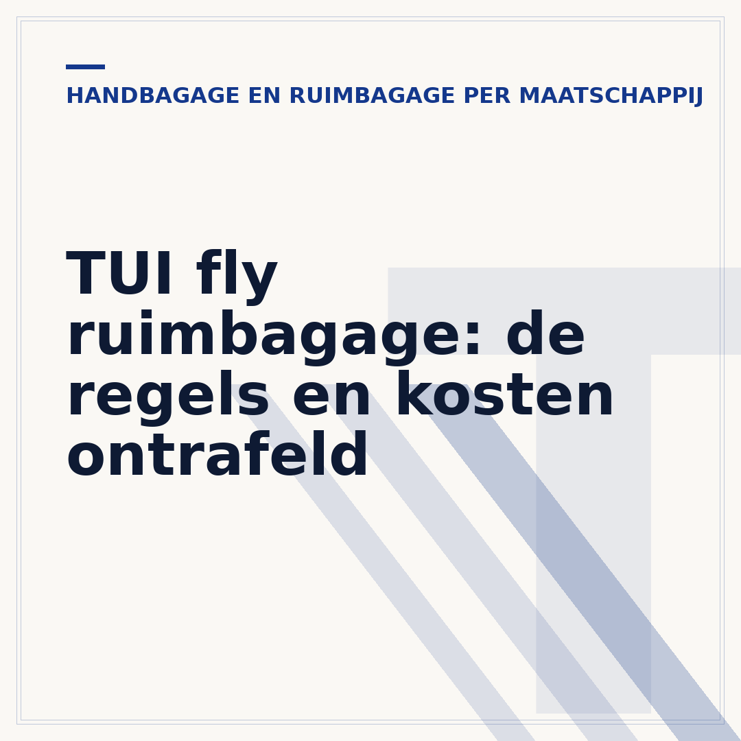 TUI fly ruimbagage: de regels en kosten ontrafeld