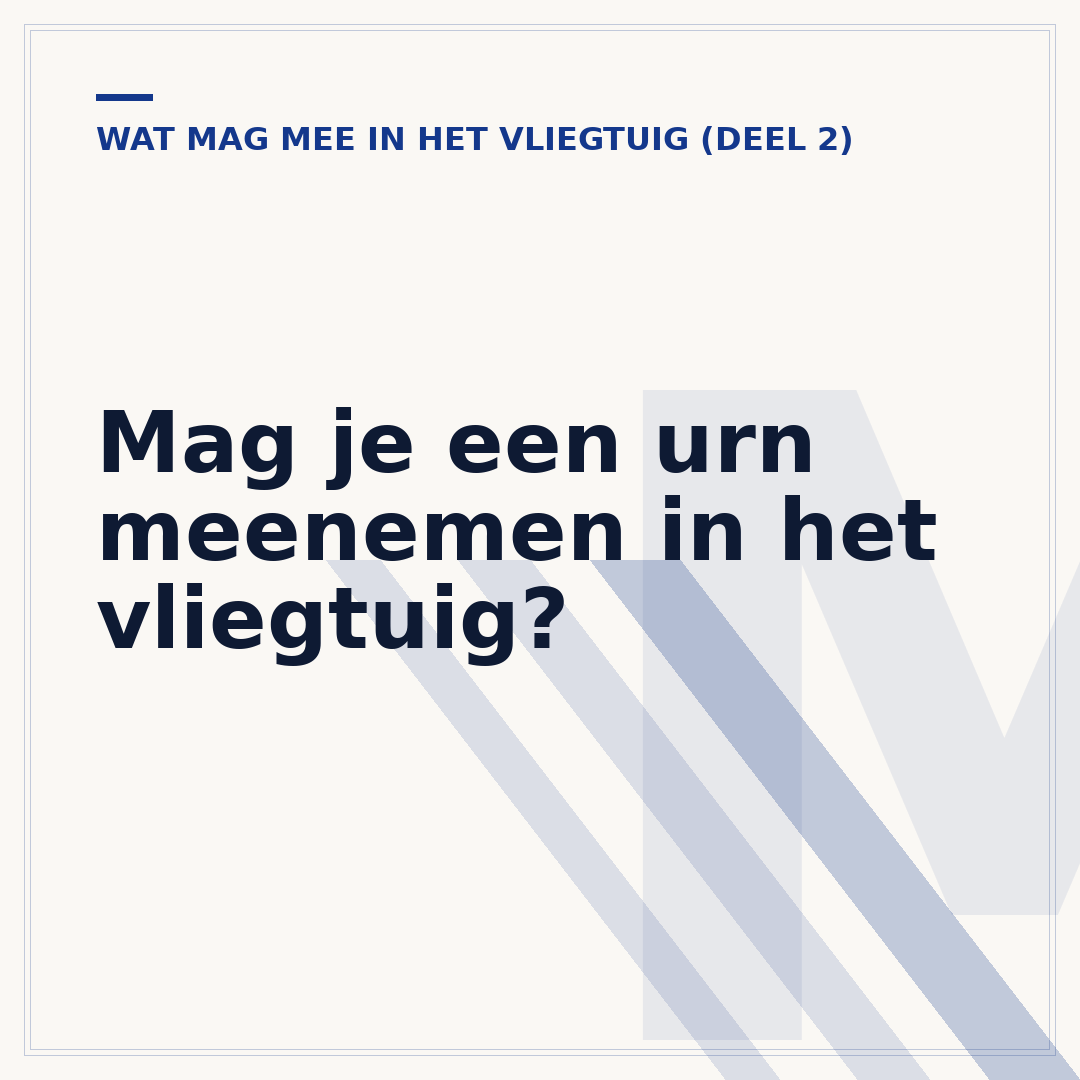 Mag je een urn meenemen in het vliegtuig?
