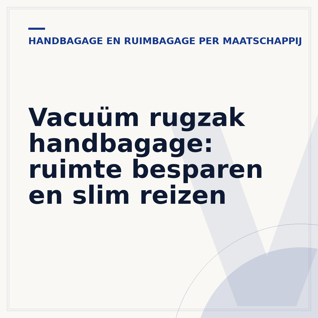 Vacuüm rugzak handbagage: ruimte besparen en slim reizen