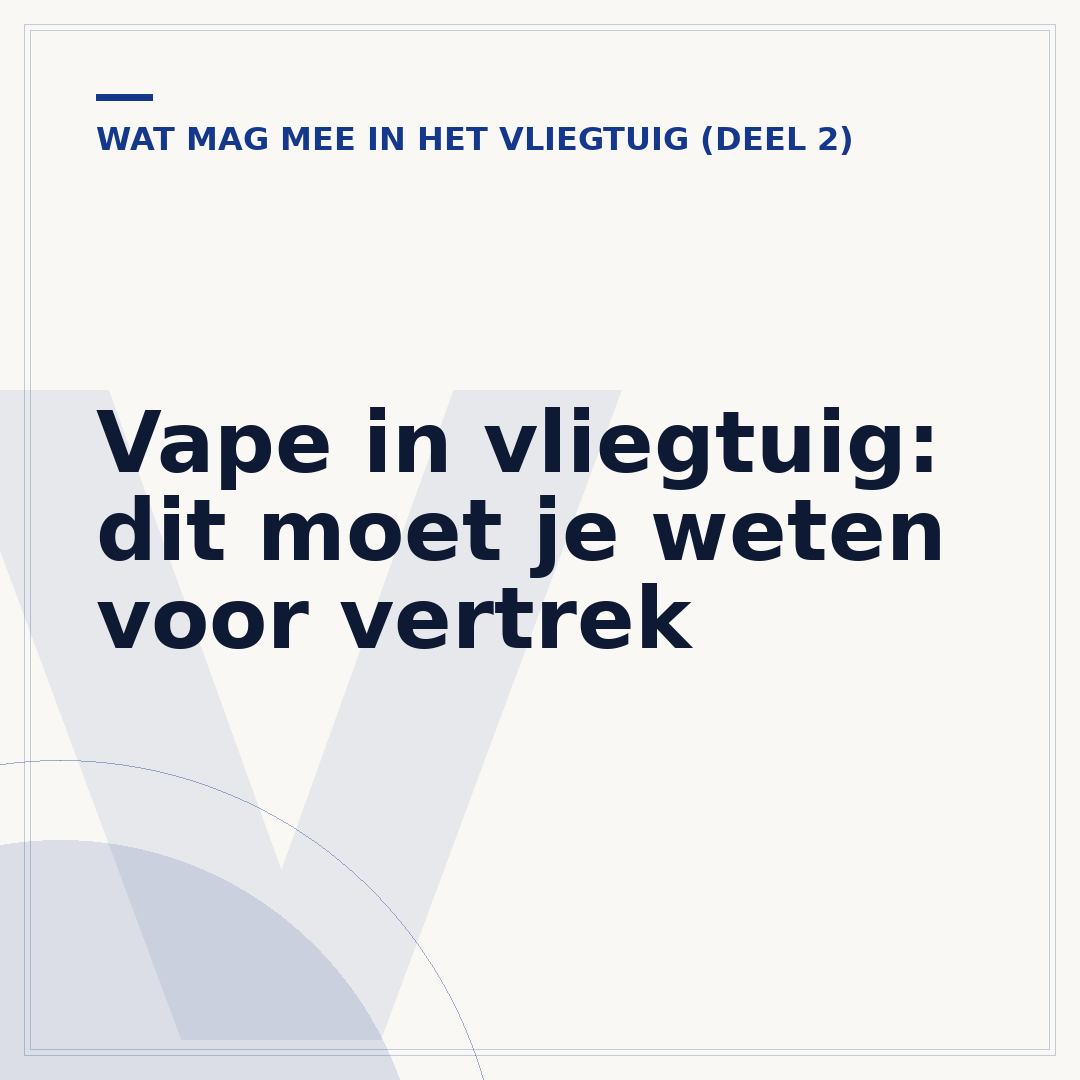 Vape in vliegtuig: dit moet je weten voor vertrek