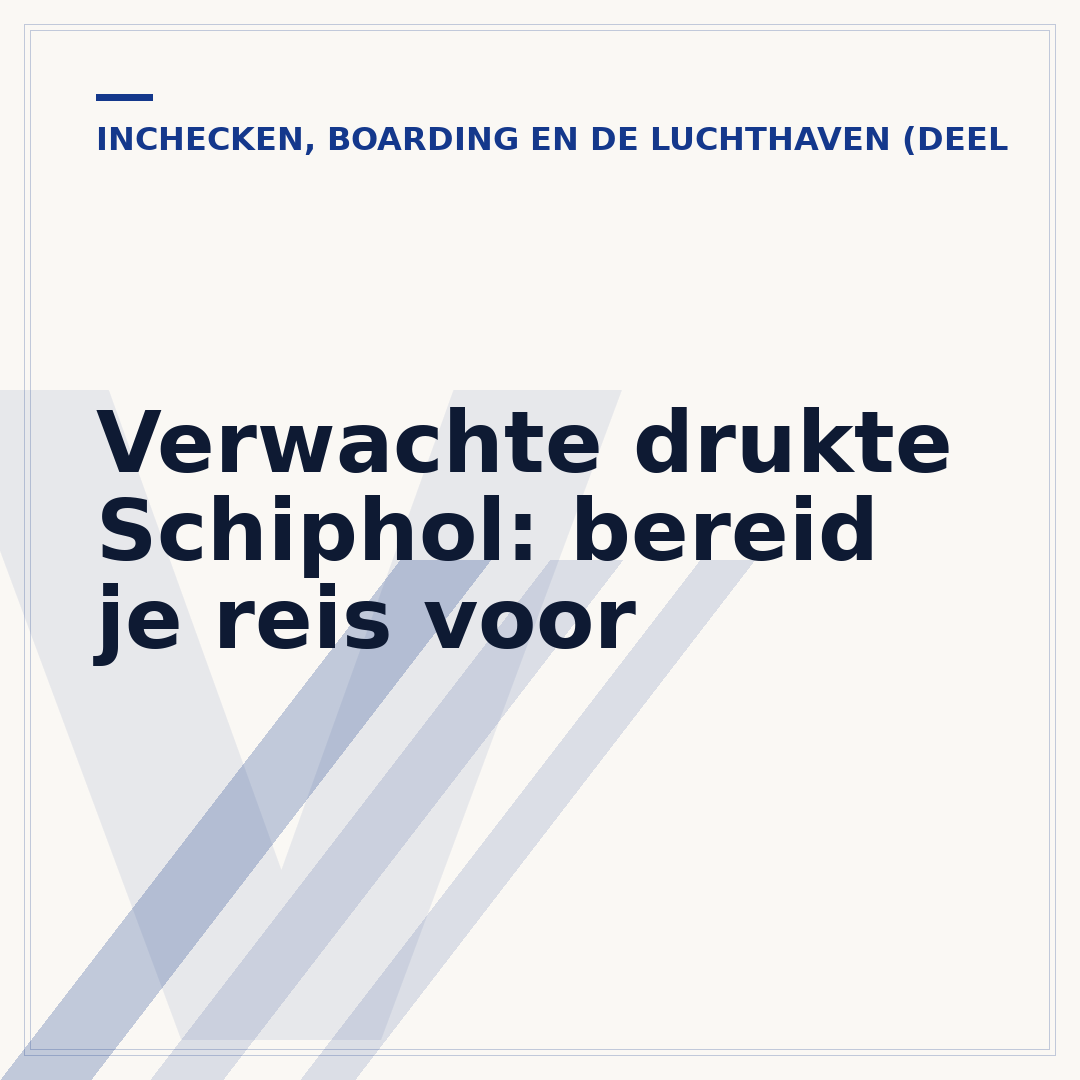Verwachte drukte Schiphol: bereid je reis voor