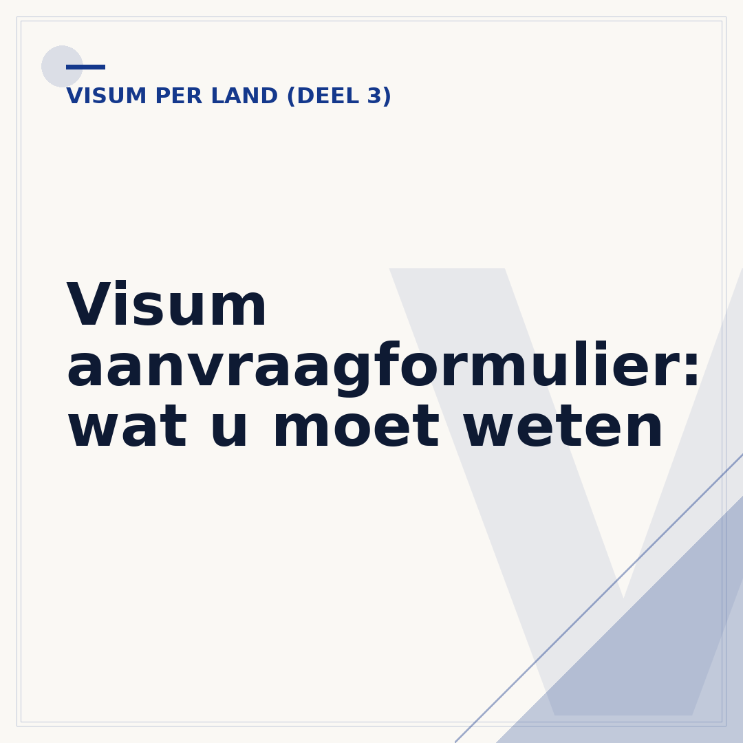 Visum aanvraagformulier: wat u moet weten