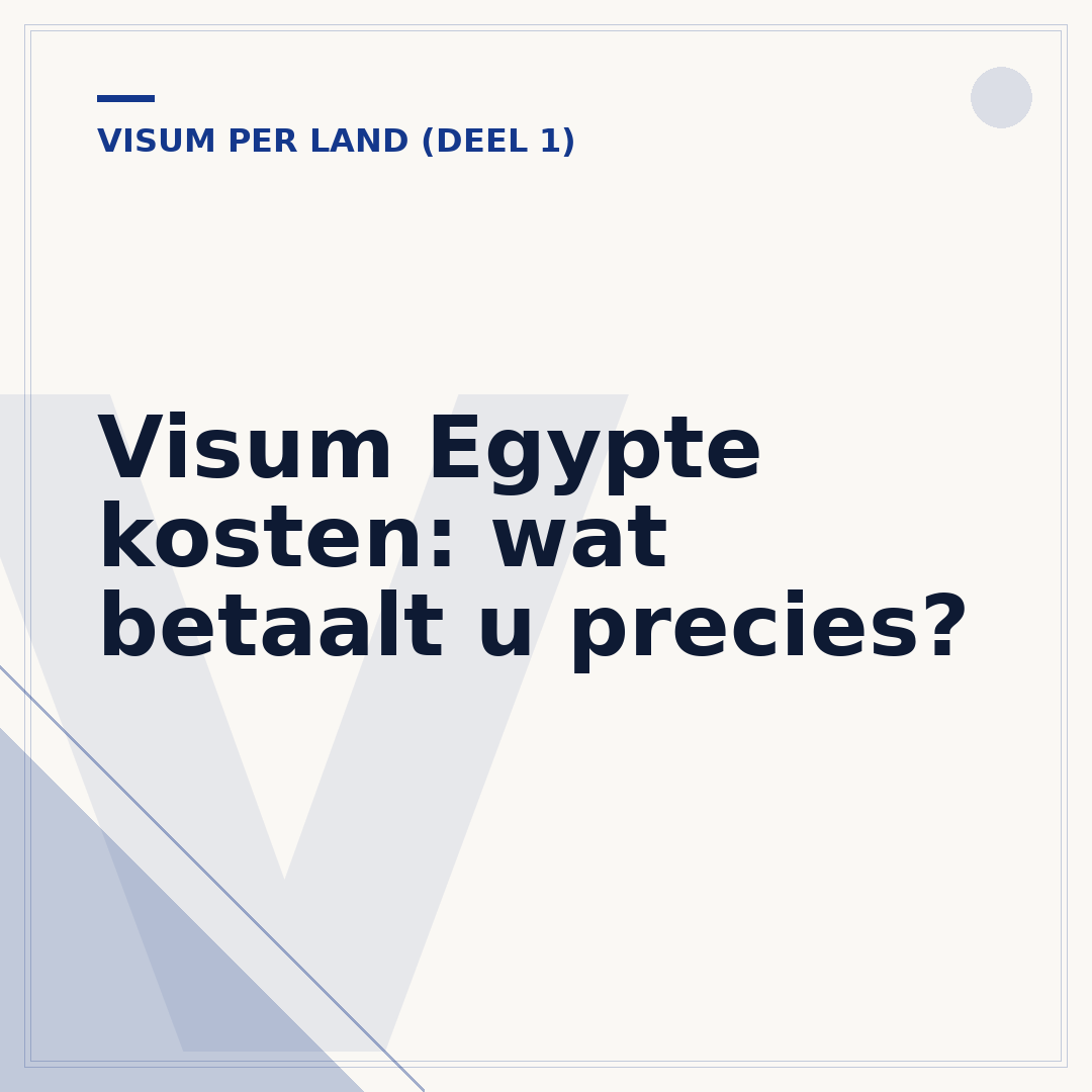 Visum Egypte kosten: wat betaalt u precies?