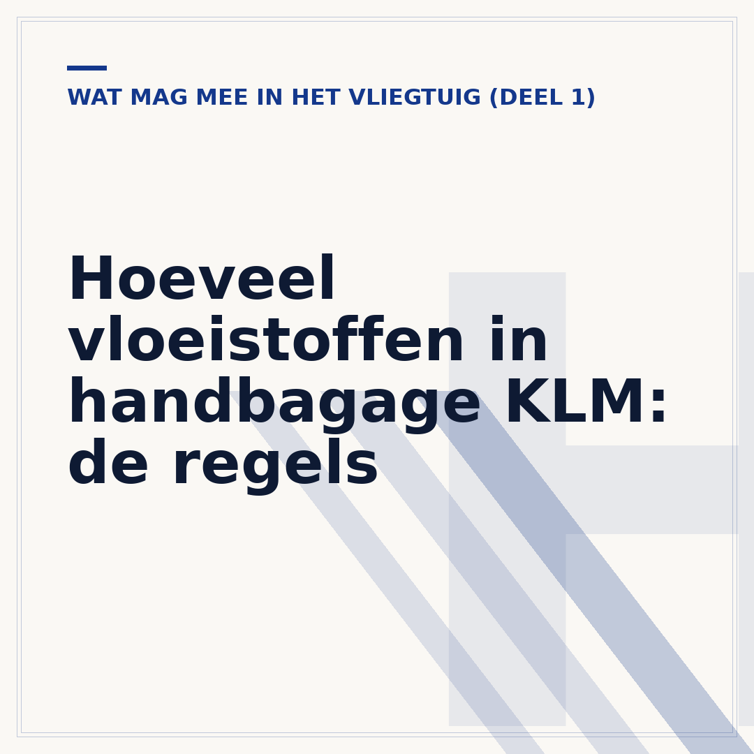 Hoeveel vloeistoffen in handbagage KLM: de regels