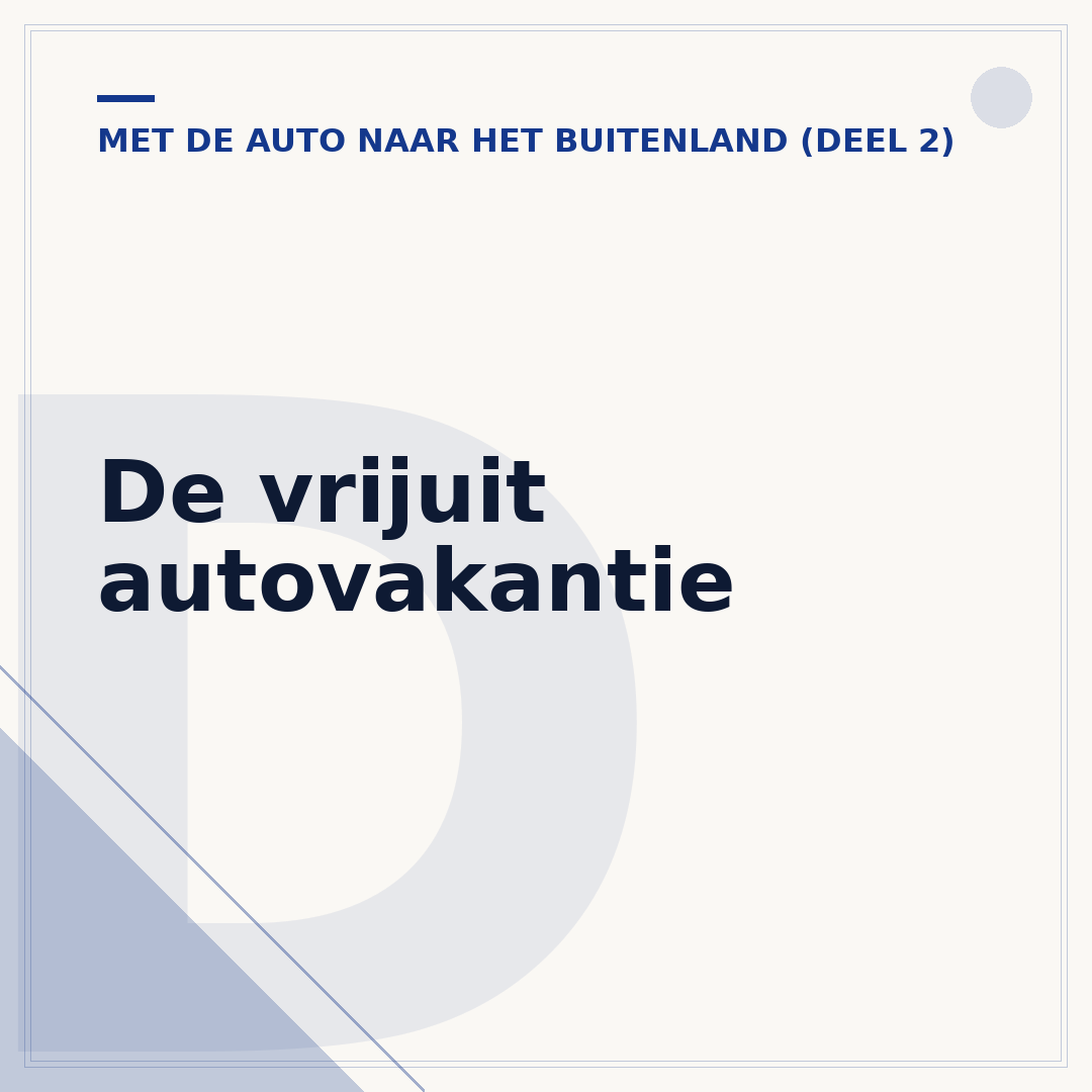 De vrijuit autovakantie