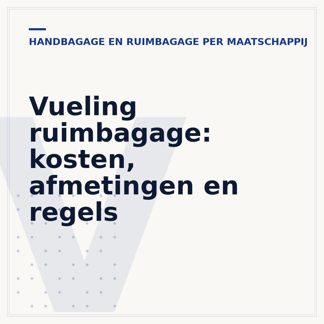 Vueling ruimbagage: kosten, afmetingen en regels