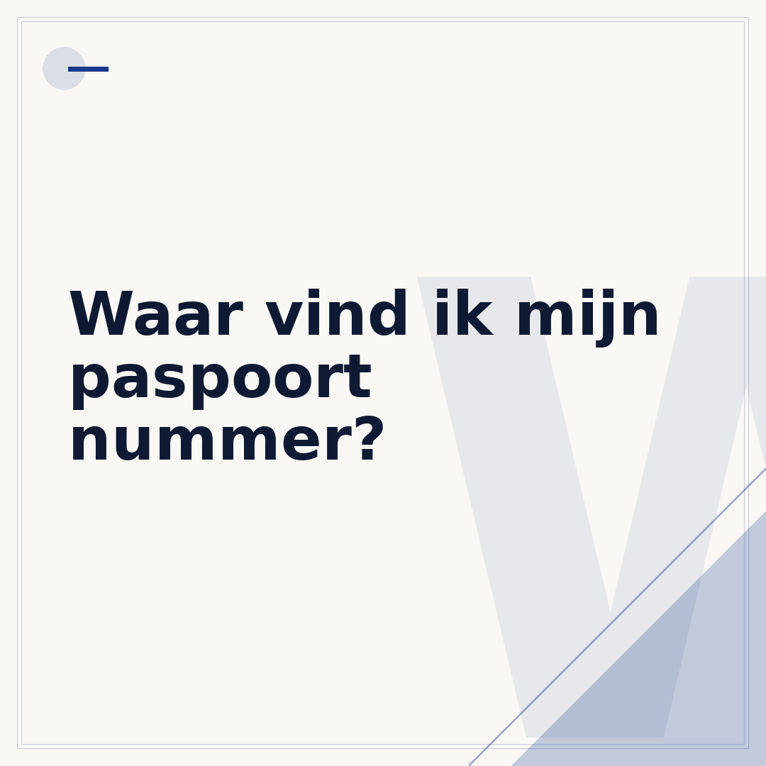 Waar vind ik mijn paspoort nummer?
