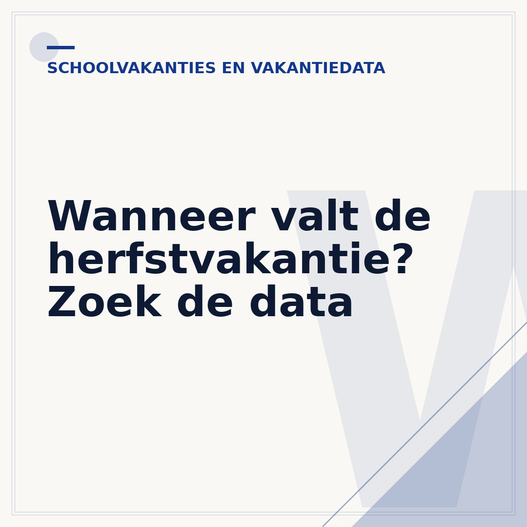 Wanneer valt de herfstvakantie? Zoek de data