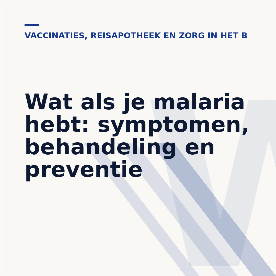 Wat als je malaria hebt: symptomen, behandeling en preventie