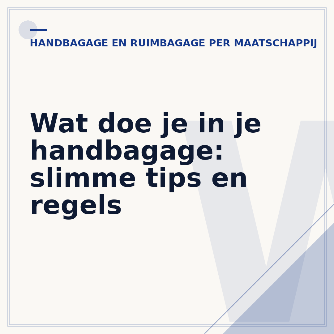 Wat doe je in je handbagage: slimme tips en regels